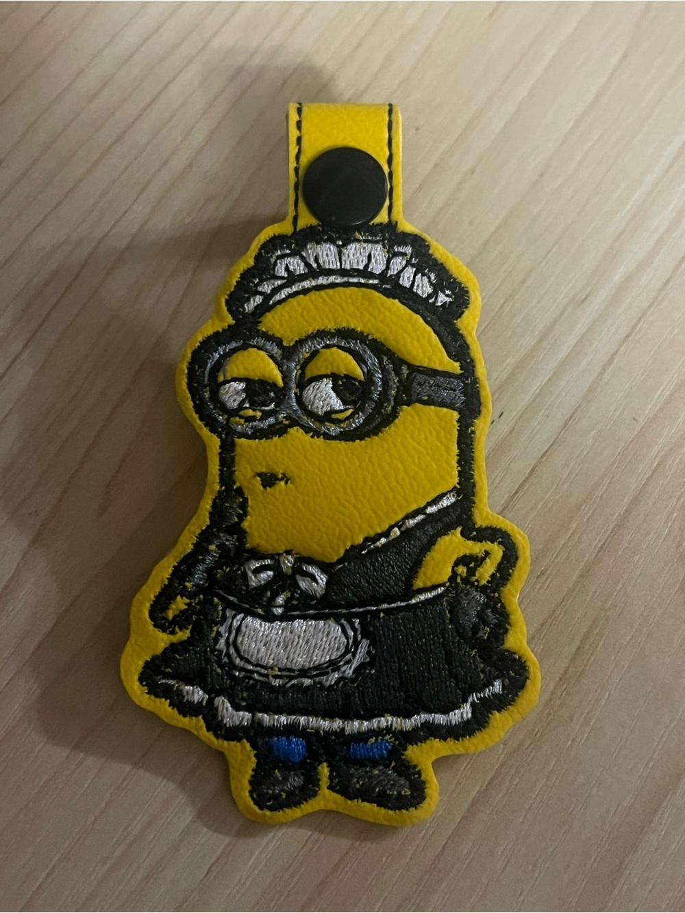 Yellow Minion Maid Keychain Charm - Kids Accessories